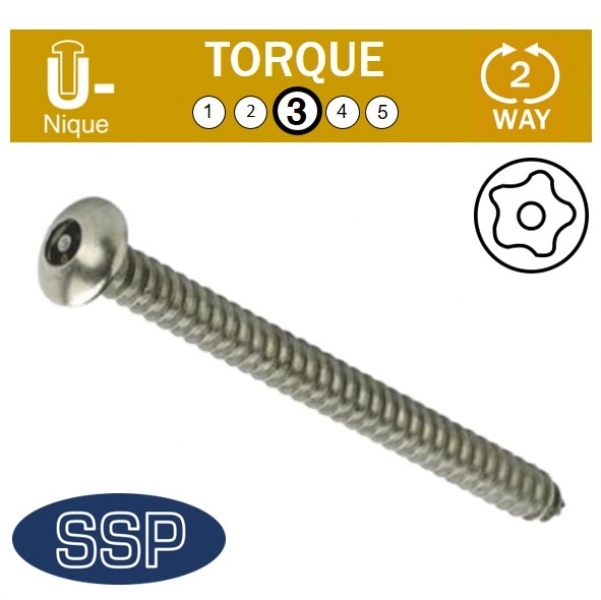 Unique Button Head Self Tapping Tamper Resistant Screws