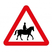 Accompanied horses on road road sign (550.1)