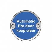 Automatic fire door keep clear aluminium sign