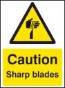 Caution sharp blades Sign