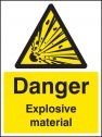 Danger explosive material sign