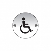 Disabled symbol stainless steel sign