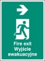 Fire exit arrow right (English Polish) Sign