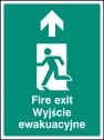 Fire exit arrow up (English Polish) Sign