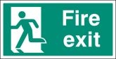 Fire exit left BS single sided Large 5mm Rigid Plastic Sign