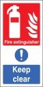 Fire extinguisher keep clear (multi purpose) Sign