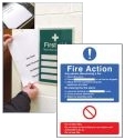 General fire action with lift Editable Sign