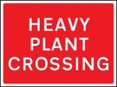 Heavy plant crossing road sign