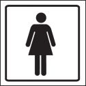 Ladies symbol frosted stand-off sign