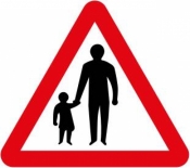 Pedestrians in road ahead road sign (544.1)