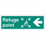 Refuge point left sign