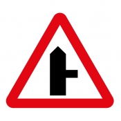 Side road ahead on right road sign (506.1)