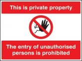 This is private property No entry sign
