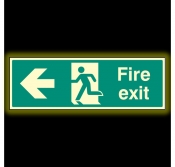 Fire Exit Left Sign Photoluminescent