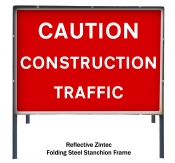 Caution Construction Traffic Temporary Road Sign