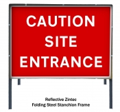 Caution Site Entrance Temporary Road Sign