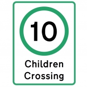 10 Children Crossing Sign