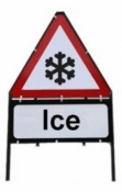 Ice Triangle Temporary Sign With Supplementary Plate
