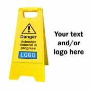 Personalised Yellow Self Standing Sign - Asbestos Removal