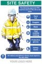 Personalised PPE Site Safety Sign (Hat, Hi vis, Gloves, Goggles, Mask and Boots) 5mm foamex sign