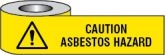 Caution asbestos hazard barrier tape 75mm x250m sign