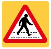 Pedestrian Crossing High Visibility Road Sign (544)