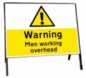 Warning Men working overhead Freestanding Road Sign