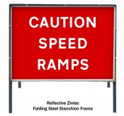 Caution Speed Ramps Freestanding Road Sign