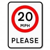 Reflective 20mph Please Road Sign