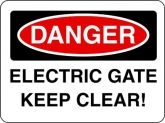 Danger Electric Gate Red & Black Sign