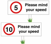 Spike Mounted 5mph / 10mph Verge Signs