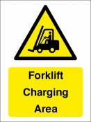 Forklift charging area sign
