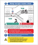 Keep escape routes clear multiple occupancy sign