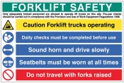 Forklift Safety Multi Message Board sign