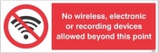 No wireless electronic or recording devices sign