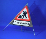 Men at Work Tree Cutting Fold up Sign (7001.1.2)