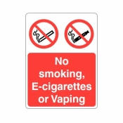 No Smoking, E-cigs or Vaping