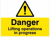 Danger Lifting operations in progress Sign