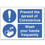 Coronavirus Prevent Spread Wash hands Sign