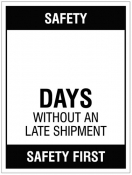 Updateable Dry-Wipe Days without an accident Sign