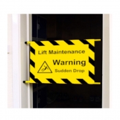 Lift Maintenance Sudden Drop Doorway sign