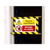 Room Sanitised Strictly No Entry Doorway sign