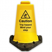 Caution Trip Hazard Mind the Step with your Company Name Sign Cone