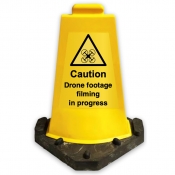 Drone Footage Filming In Progress Sign Cone