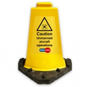 Personalised Caution Unmanned Aircraft operations Sign Cone