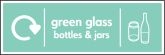Green Glass Bottles & Jars Recycling Signs