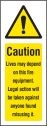 Caution lives may depend on fire equip Sign