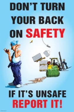 Don't Turn Your Back Funny Safety Poster : Safety Signs - Security ...