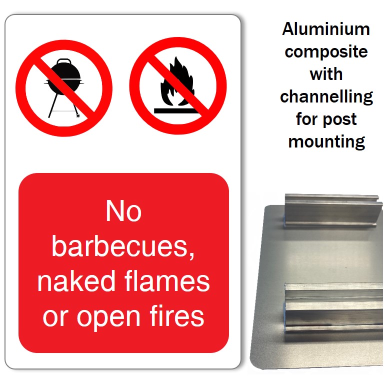 No Barbecues Naked Flames Or Open Fires Aluminium Composite Sign