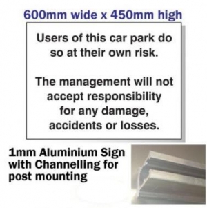 Disclaimer Notice metal aluminium sign 600mm x 450mm 